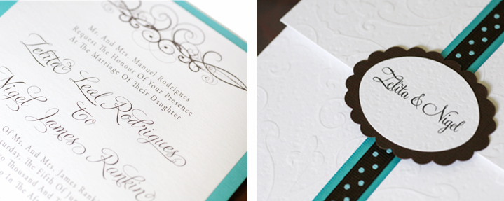 The talented bride put together these gorgeous invites.